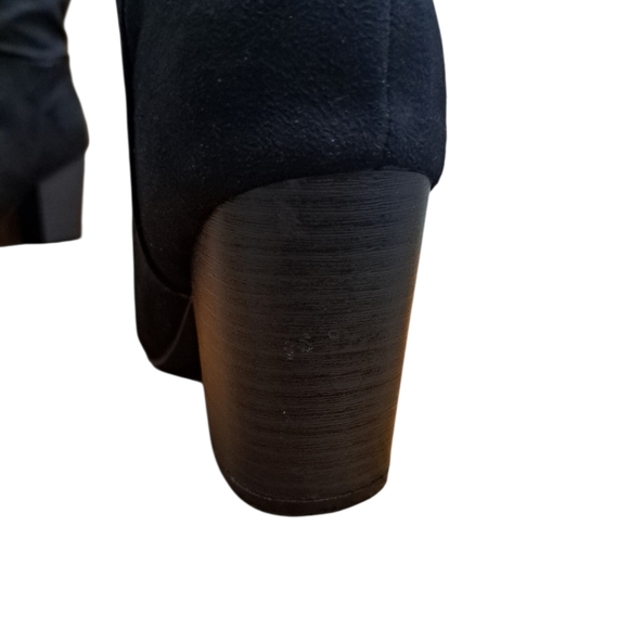 Sugar Faux Suede Knee High Black Slouch Boots Women's Size 8 - Picture 10 of 13